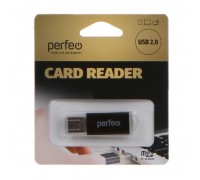 Картридер Perfeo Card Reader Micro SD, (PF-VI-R025 Black) чёрный