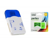 Картридер Perfeo Card Reader SD/MMC+Micro SD+MS+M2, (PF-VI-R010 Blue) синий