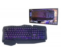 Клавиатура игровая проводная Perfeo "STRIKE" Multimedia подсветка 3 цвета USB PF_A4390 (черный)
