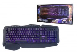 Клавиатура игровая проводная Perfeo "STRIKE" Multimedia подсветка 3 цвета USB PF_A4390 (черный)