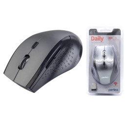 Мышь беспроводная Perfeo "DAILY", 6 кн, DPI 800-1600, USB PF_A4508 (серый металлик)
