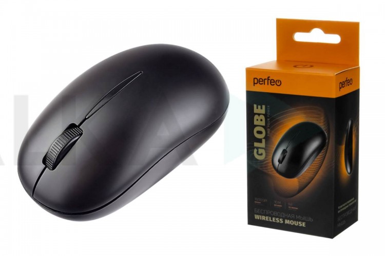 Мышь беспроводная Perfeo "GLOBE", 3 кн, DPI 1000, USB, PF_A4783 (черный)