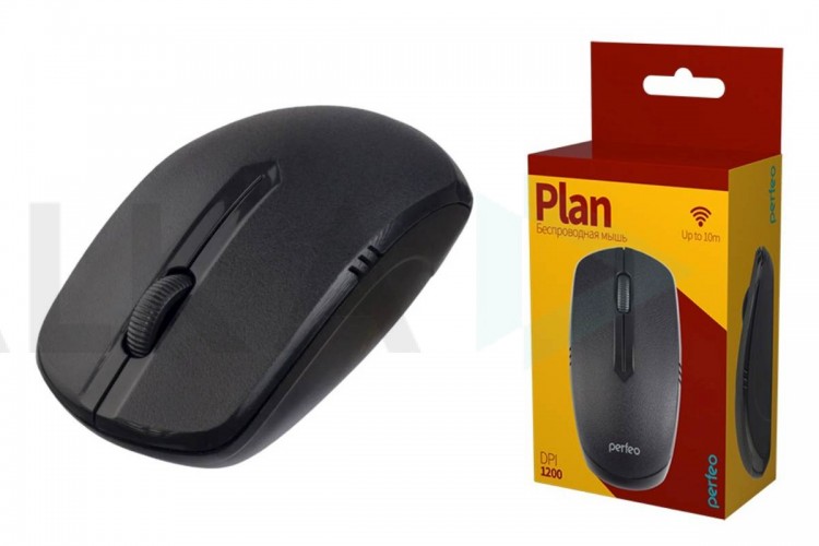 Мышь беспроводная Perfeo "PLAN", 3 кн, DPI 1200, USB, PF_A4504 (черный)