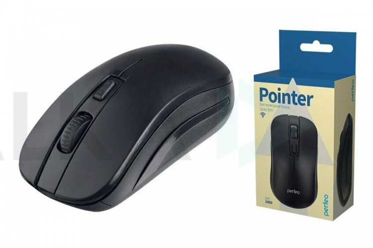 Мышь беспроводная Perfeo "POINTER", 4 кн, DPI 800-2400, USB, PF_A4498 (черный)