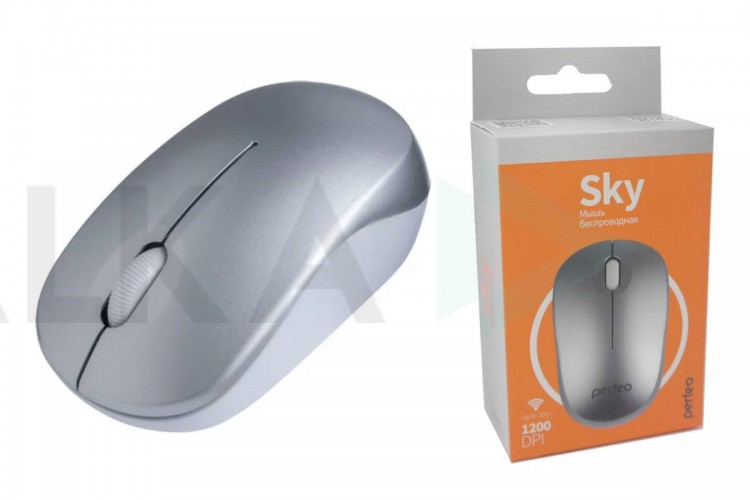 Мышь беспроводная Perfeo "SKY", 3 кн, DPI 1200, USB (серебристый)