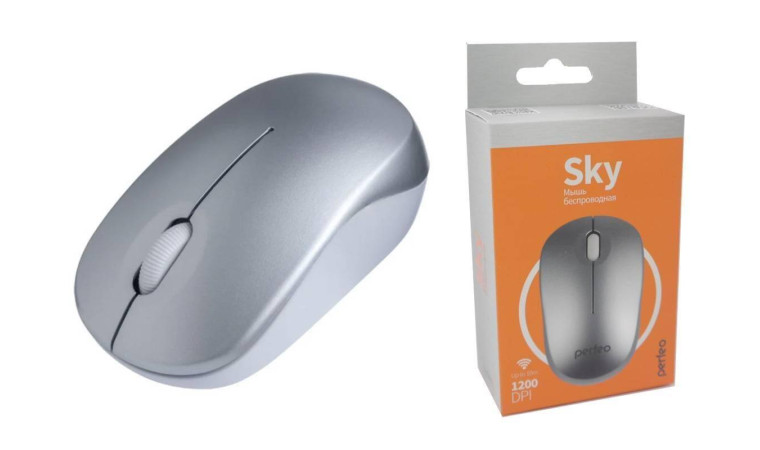 Мышь беспроводная Perfeo "SKY", 3 кн, DPI 1200, USB (серебристый) Мышь беспроводная Perfeo "SKY", 3 кн, DPI 1200, USB (серебристый)