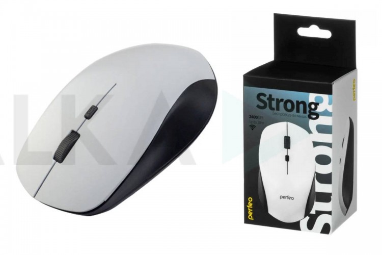 Мышь беспроводная Perfeo "STRONG", 4 кн, DPI 800-2400, USB, PF_A4771 (белый)