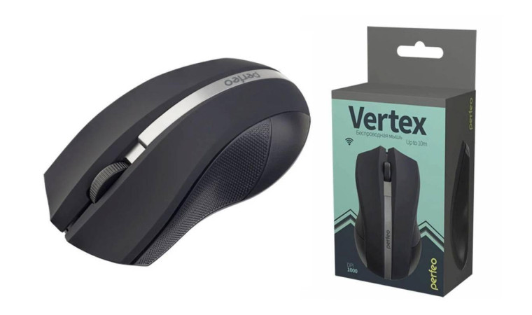 Мышь беспроводная Perfeo "VERTEX", 3 кн, DPI 1000, USB, PF_A4497 (черно-серебристый) Мышь беспроводная Perfeo "VERTEX", 3 кн, DPI 1000, USB, PF_A4497 (черно-серебристый)