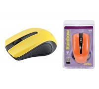 Мышь беспроводная Perfeo "RAINBOW", 3 кн, USB (черно-желтый) 