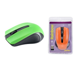 Мышь беспроводная Perfeo "RAINBOW" 3 кнопки USB (черно-зеленый)