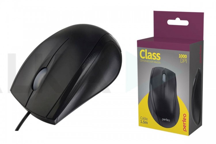 Мышь проводная Perfeo "CLASS", 3 кн, DPI 1000, USB PF_A4750 (черный)