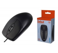 Мышь проводная Perfeo "DEBUT", 3 кн, DPI 1000, USB (черный)