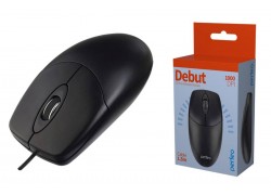 Мышь проводная Perfeo "DEBUT", 3 кн, DPI 1000, USB (черный)