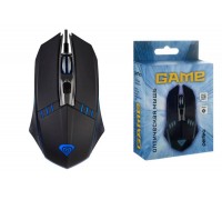 Мышь игровая проводная Perfeo "GAME", 4 кн, USB RGB подсветка, 1400 DPI (черный)