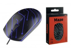 Мышь игровая проводная Perfeo "MAZE", 4 кн, USB RGB подсветка, 1200 DPI PF_A4782 (черный)