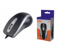 Мышь проводная Perfeo "TOUR", 3 кн, DPI 1000, USB (черно-серебристый)