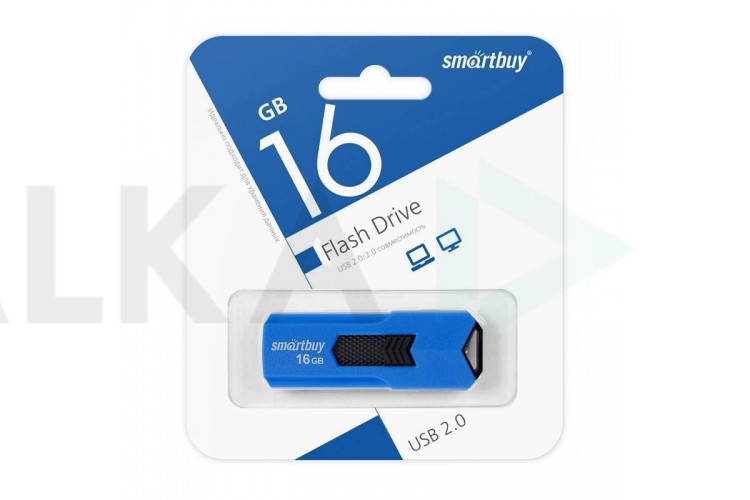 Флешка USB 2.0 Smartbuy 16GB STREAM Blue (SB16GBST-B)