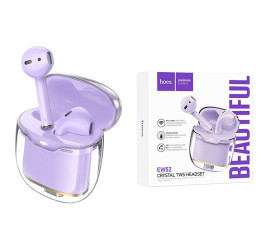 Наушники вакуумные беспроводные HOCO EW52 Crystal wireless stereo headset Bluetooth (фиолетовый)
