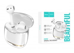 Наушники вакуумные беспроводные HOCO EW52 Crystal wireless stereo headset Bluetooth (белый) 