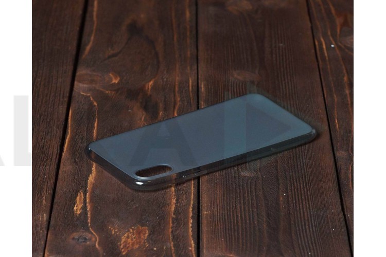 Чехол для iPhone X глянцевый полупрозрачный (синий)