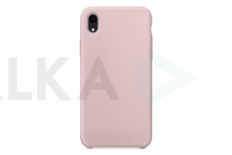 Чехол для iPhone ХR Silicone Case Soft Touch (бледно-розовый) 12