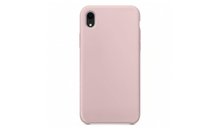 Чехол для iPhone ХR Silicone Case Soft Touch (бледно-розовый) 12