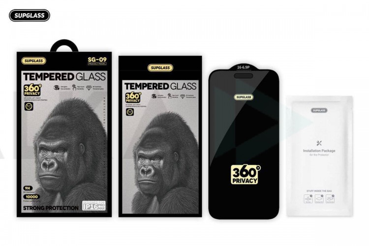 Защитное стекло SUPGLASS Privacy Glass SG-09 IPhone 17 Air (6.6) (антишпион 360 градусов)