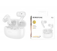 Наушники вакуумные беспроводные BOROFONE FQ1 Plus Shine ANC+ENC Noise Reduction BT headset Bluetooth (топленое молоко)