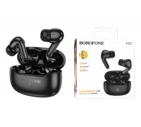 Наушники вакуумные беспроводные BOROFONE FQ1 Plus Shine ANC+ENC Noise Reduction BT headset Bluetooth (черный)