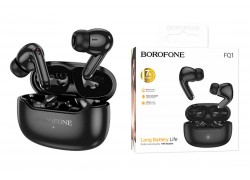 Наушники вакуумные беспроводные BOROFONE FQ1 Plus Shine ANC+ENC Noise Reduction BT headset Bluetooth (черный)