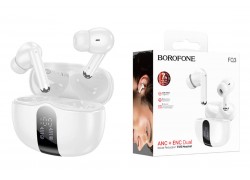 Наушники вакуумные беспроводные BOROFONE FQ3 Soulmate ANC+ENC Noise Reduction BT headset Bluetooth (белый)