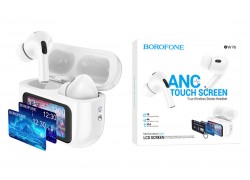 Наушники вакуумные беспроводные BOROFONE BW76 Brocade true wireless ANC noise reduction touch screen BT headset (белый) с дисплеем