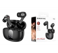 Наушники вакуумные беспроводные BOROFONE FQ3 Soulmate ANC+ENC Noise Reduction BT headset Bluetooth (черный)