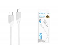 Кабель USB Type-C - USB Type-C BOROFONE BX107, PD60W (белый) 1м