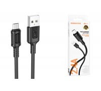 Кабель USB - MicroUSB BOROFONE BX111 2,4A (черный) 1м 