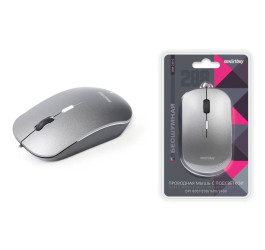 Мышь проводная беззвучная с подсветкой Smartbuy 288 серый металлик (SBM-288-G) / 40