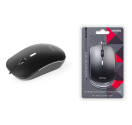 Мышь проводная беззвучная с подсветкой Smartbuy 288 черная (SBM-288-K) / 40