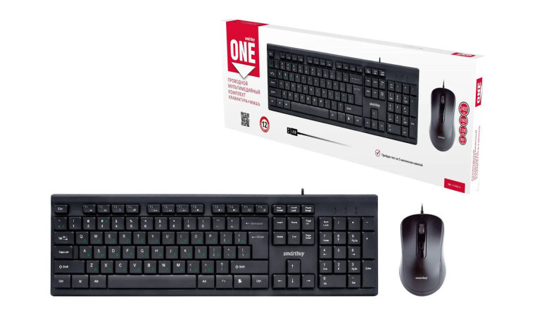 Комплект клавиатура+мышь проводной Smartbuy ONE 114282 черный (SBC-114282-K) /20 Комплект клавиатура+мышь проводной Smartbuy ONE 114282 черный (SBC-114282-K) /20