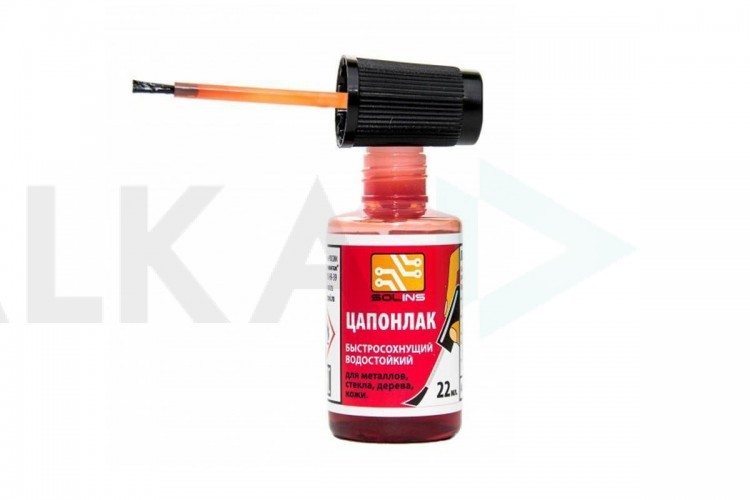 Цапон лак (красный) флакон с кистью, 22 мл.