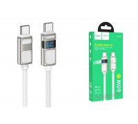 Кабель USB Type-C - USB Type-C HOCO U137 Line 60W (белый) 1м 