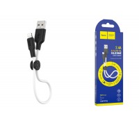 Кабель USB - Lightning HOCO X21 PLUS (черно-белый) 25см (силиконовый)