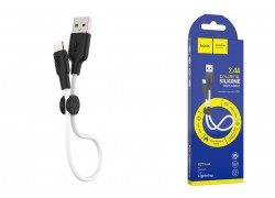 Кабель USB - Lightning HOCO X21 PLUS (черно-белый) 25см (силиконовый)