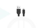 Кабель USB - Lightning HOCO X21 PLUS (черно-белый) 25см (силиконовый)