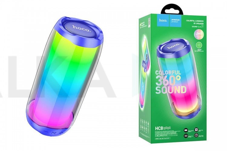 Портативная беспроводная колонка HOCO HC8 Pulsating colorful luminous wireless speaker (синий)