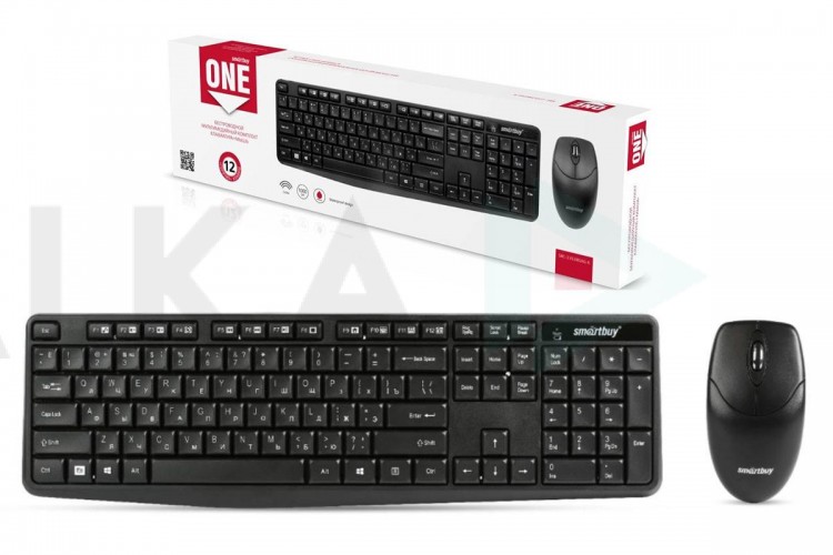 Комплект клавиатура+мышь беспроводной Smartbuy ONE 235380AG  (SBC-235380AG-K) (черный)