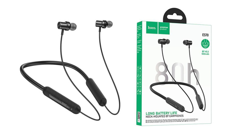 Наушники вакуумные беспроводные HOCO ES70 Armour neck-mounted BT earphones headset Bluetooth (черный) Наушники вакуумные беспроводные HOCO ES70 Armour neck-mounted BT earphones headset Bluetooth (черный)