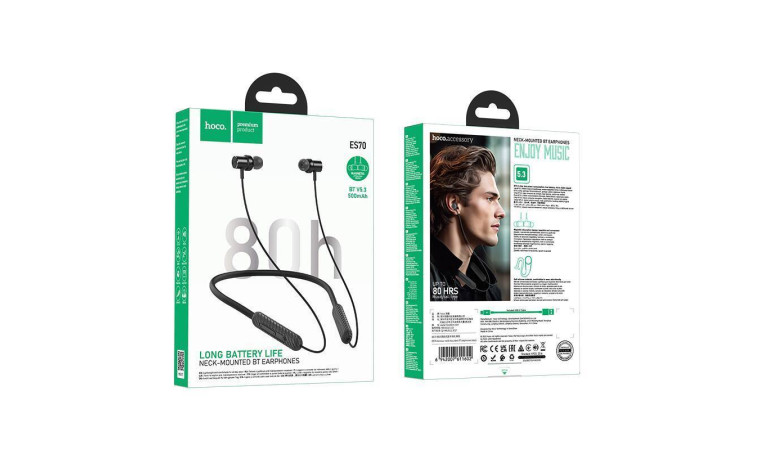 Наушники вакуумные беспроводные HOCO ES70 Armour neck-mounted BT earphones headset Bluetooth (черный) Наушники вакуумные беспроводные HOCO ES70 Armour neck-mounted BT earphones headset Bluetooth (черный)