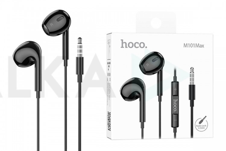 Наушники вакуумные проводные HOCO M101 Max Crystal grace wire-controlled earphones  (черный)