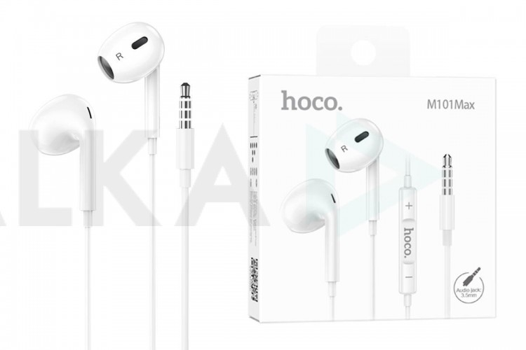 Наушники вакуумные проводные HOCO M101 Max Crystal grace wire-controlled earphones  (белый)