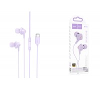 Наушники вакуумные проводные HOCO M113 Landy universal digital earphones with microphone штекер Type-C (фиолетовый)